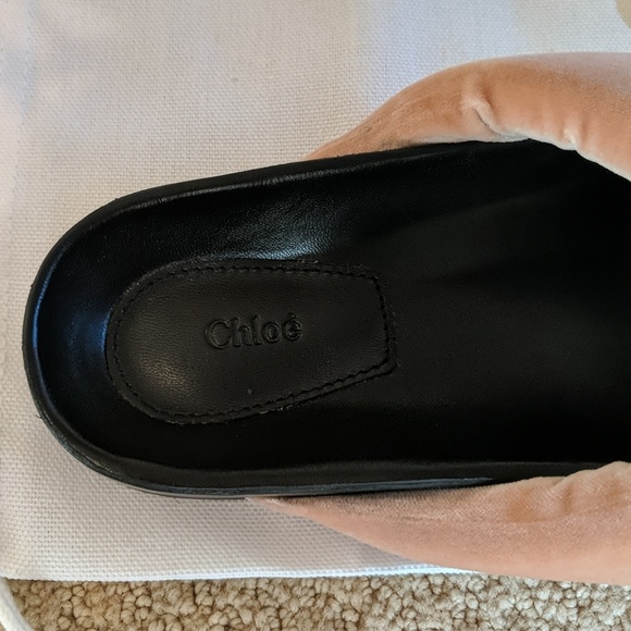 NEW Chloe Knotted Velvet Sandals Beige Rose - Picture 4 of 6